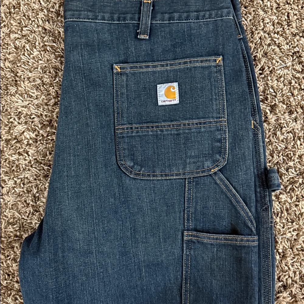 Carhartt Men's Relaxed Fit Dark Blue Jeans 42X32 NWT - Picture 4 of 7